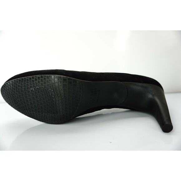 Stuart Weitzman Black Suede Leather Ankle Bootie Pumps Size 8N Narrow - Picture 4 of 9